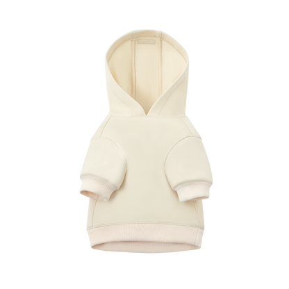 13DE MARZO Pet Plush Hoodie Almond