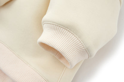 13DE MARZO Pet Plush Hoodie Almond