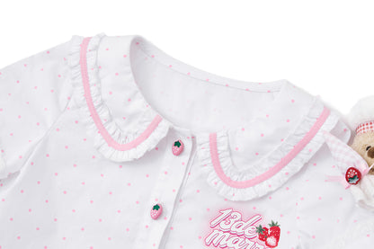 13DE MARZO BabyBear Strawberry Polka Shirt - 13DE MARZO