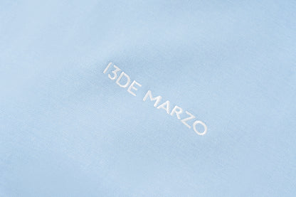 13DE MARZO Shimmer Logo Print Bear T-shirt Blue - 13DE MARZO