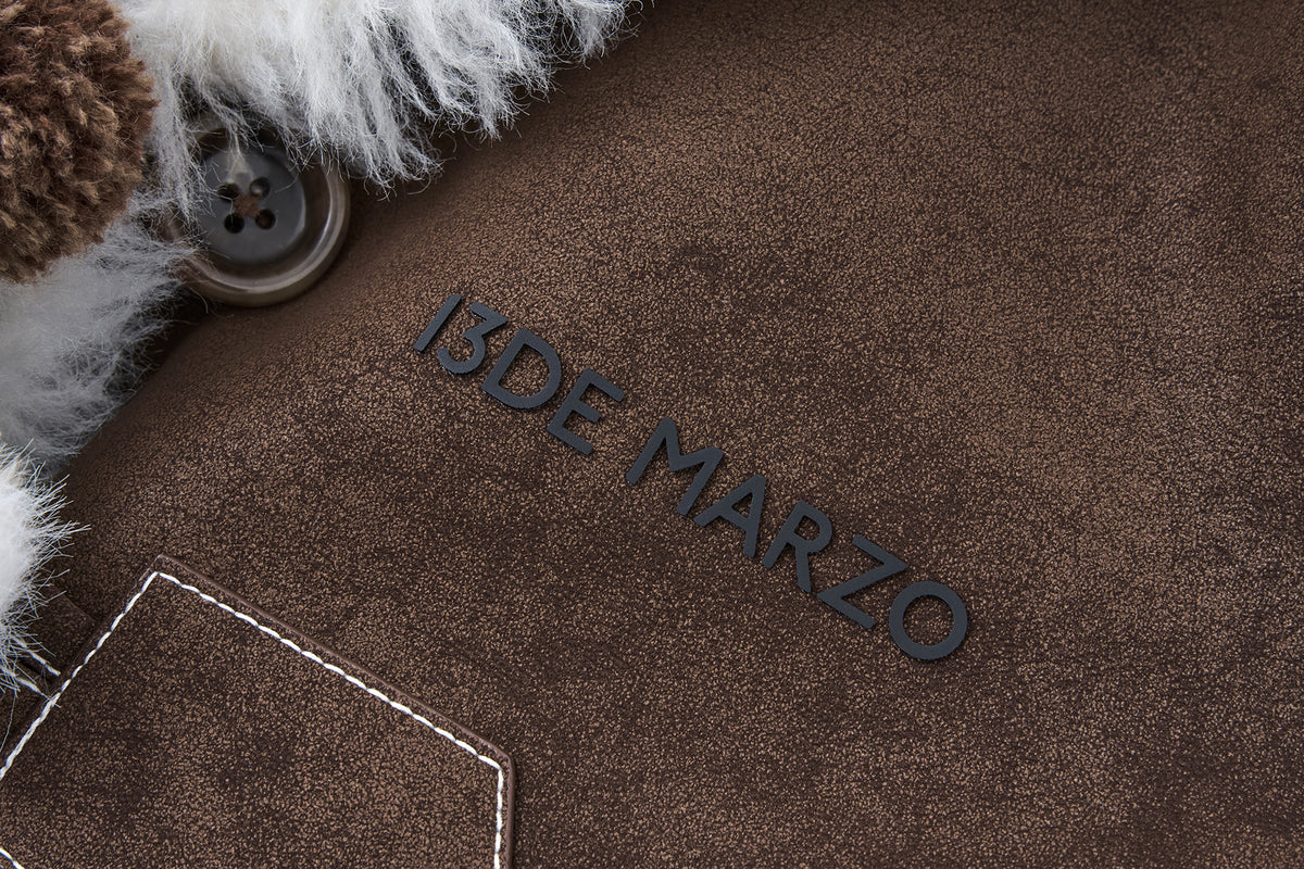 13DE MARZO Reversible Toggle Cropped Jacket Brown - 13DE MARZO