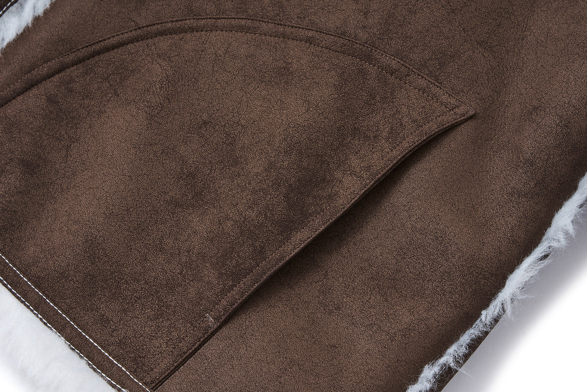 13DE MARZO Reversible Toggle Cropped Jacket Brown - 13DE MARZO