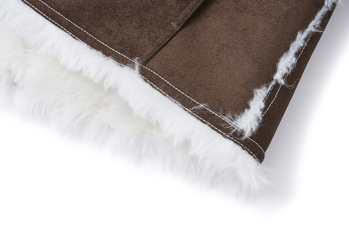 13DE MARZO Reversible Toggle Cropped Jacket Brown - 13DE MARZO