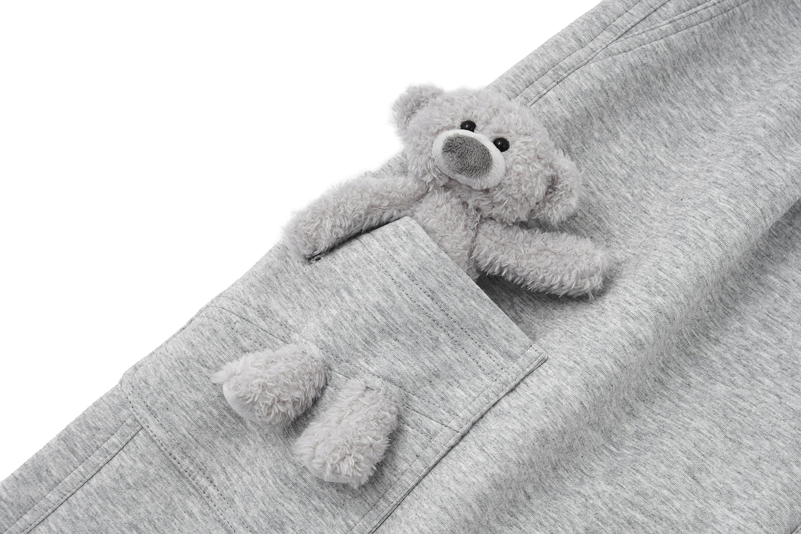 13DE MARZO Pocket Bear Wide-leg Sweatpants Grey - 13DE MARZO