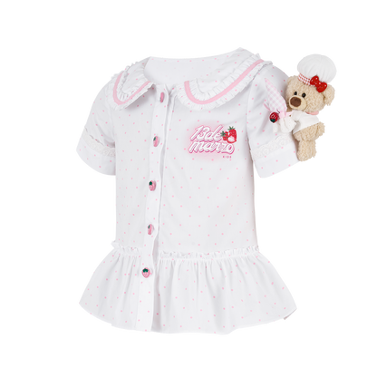 13DE MARZO BabyBear Strawberry Polka Shirt - 13DE MARZO