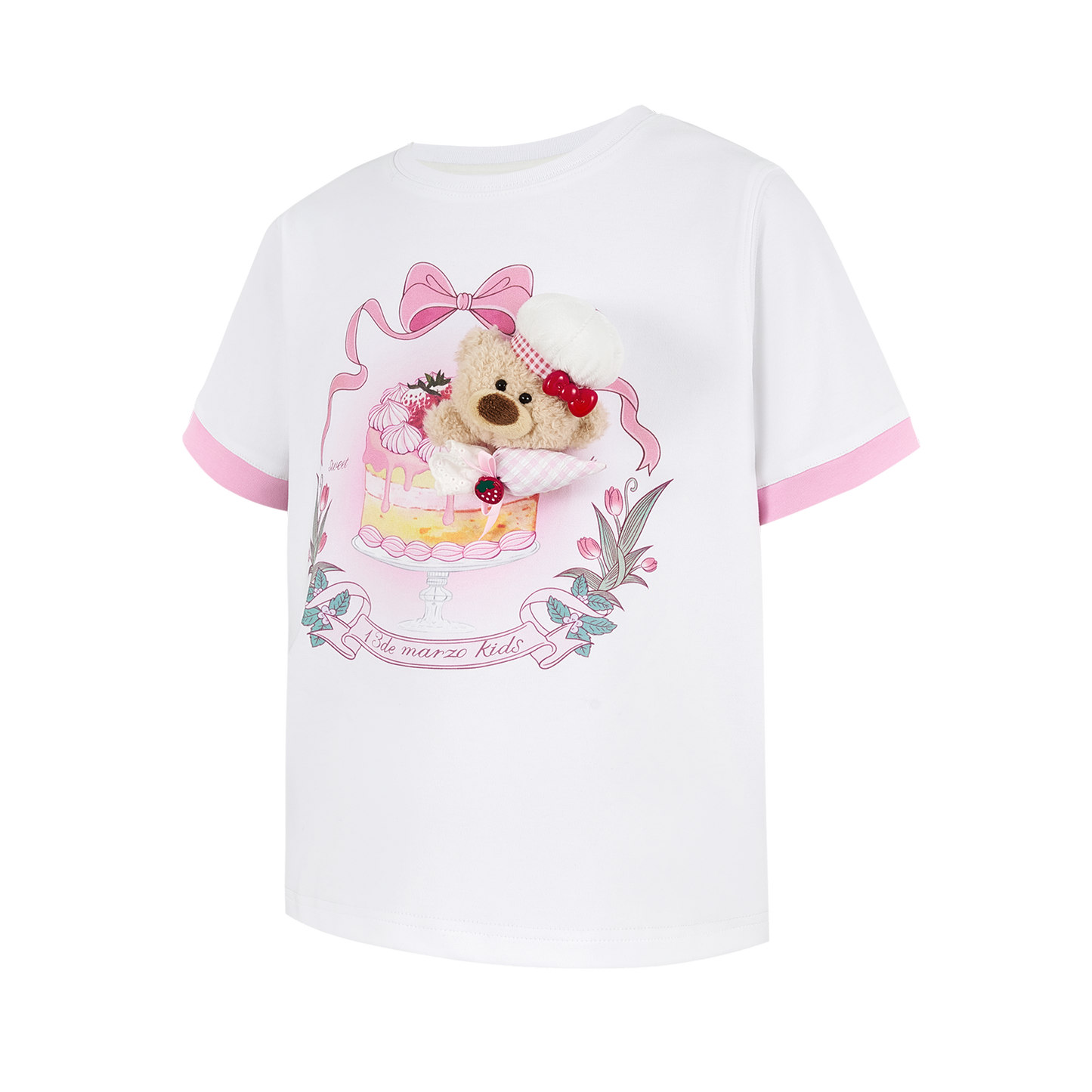 13DE MARZO BabyBear Strawberry Cake T-shirt - 13DE MARZO