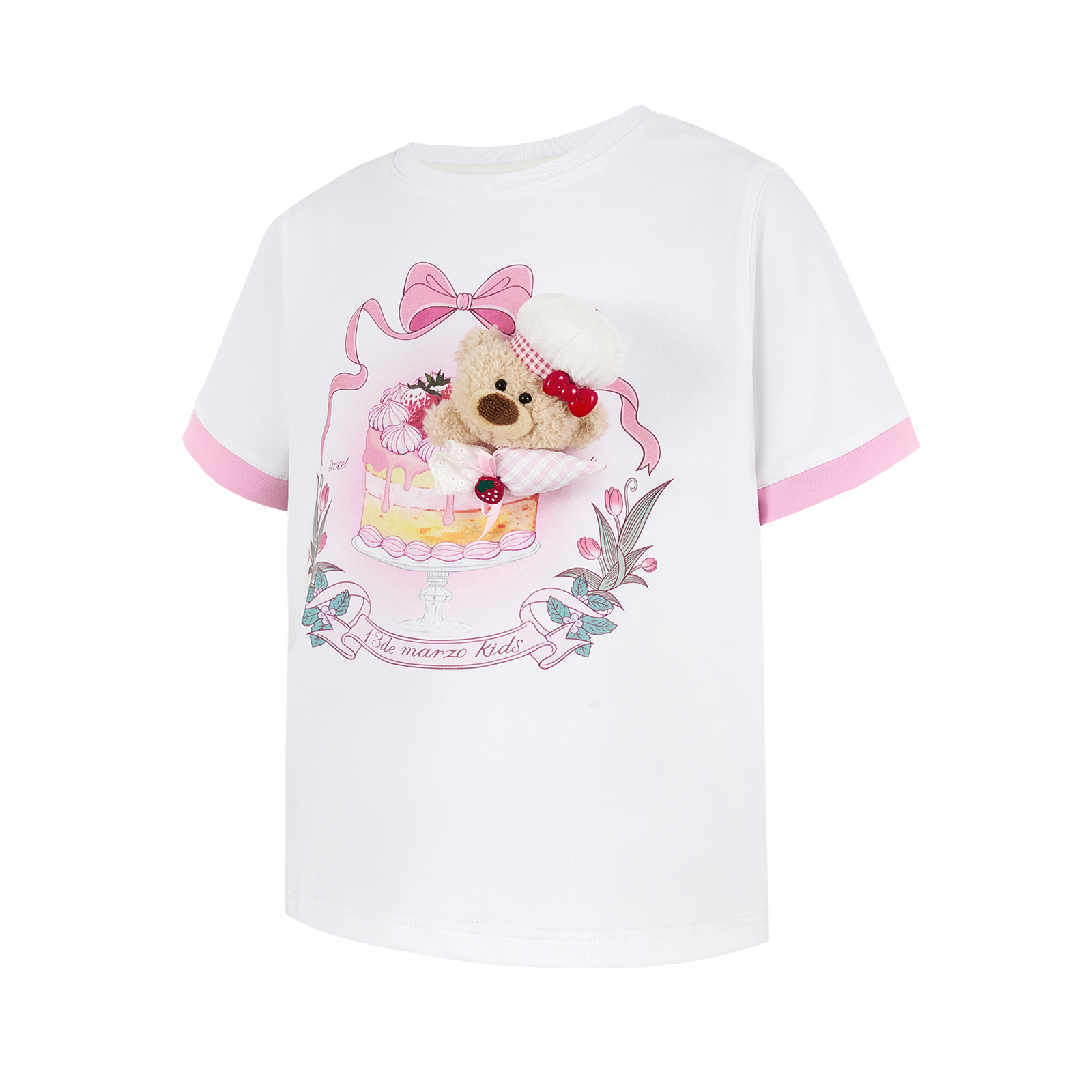 13DE MARZO BabyBear Strawberry Cake T-shirt - 13DE MARZO