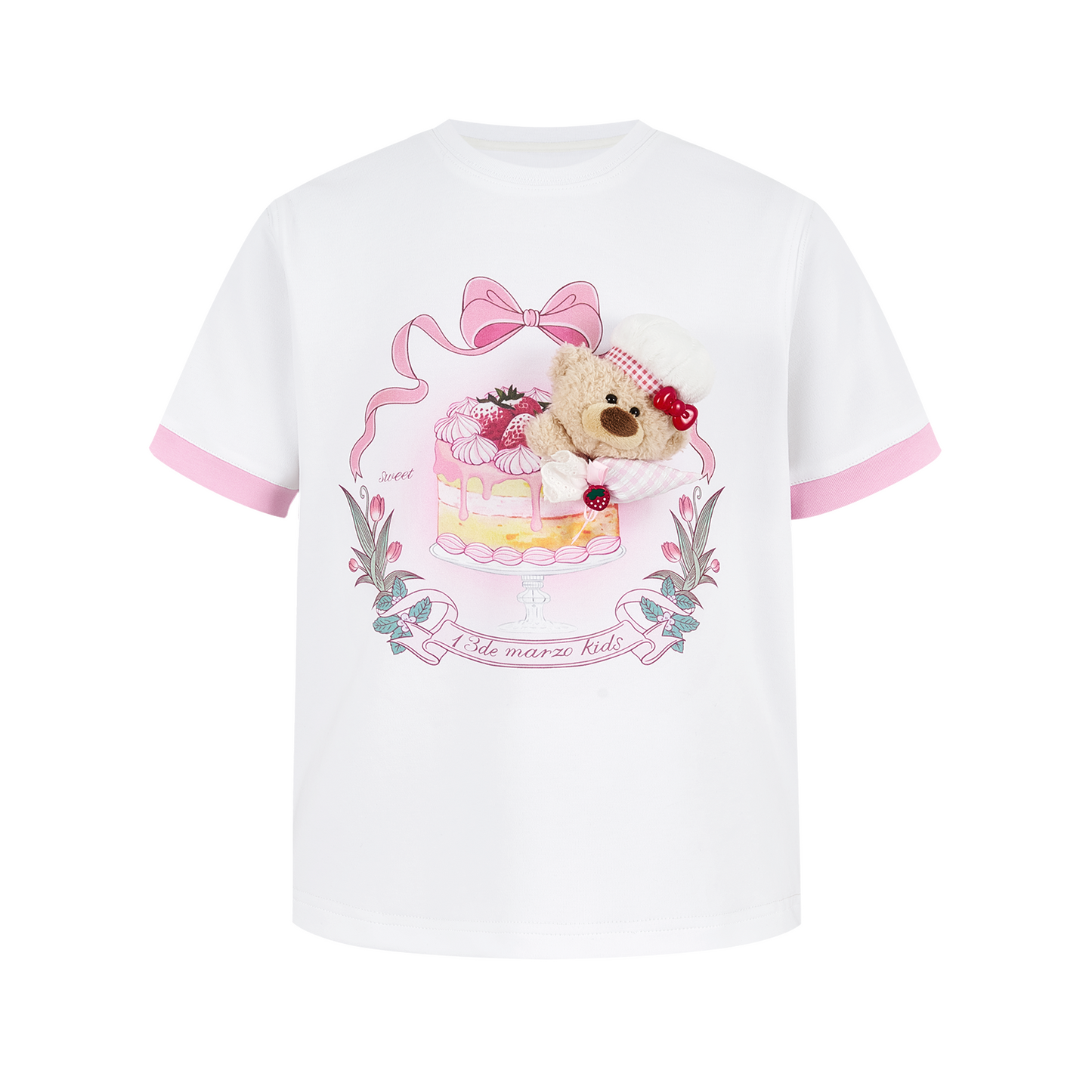 13DE MARZO BabyBear Strawberry Cake T-shirt - 13DE MARZO