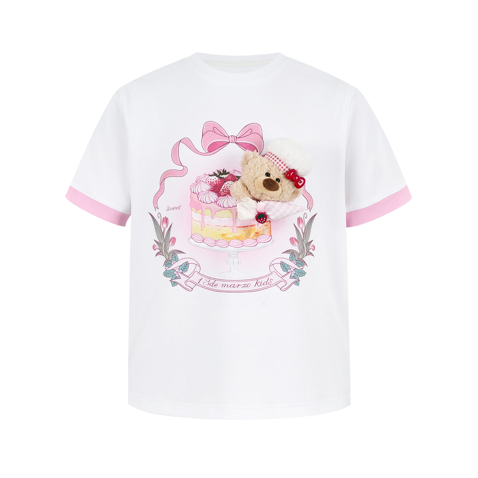 13DE MARZO BabyBear Strawberry Cake T-shirt - 13DE MARZO