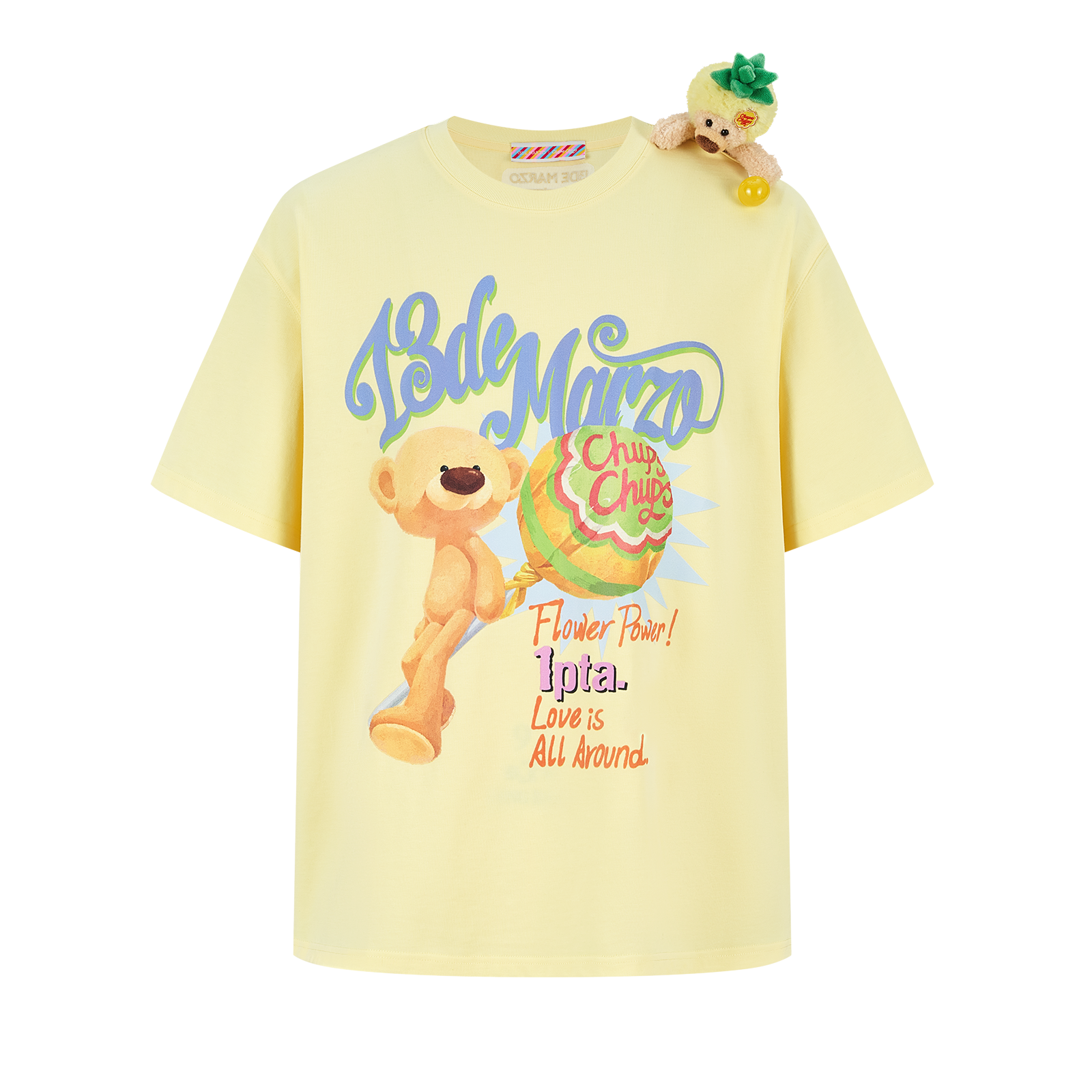 13DE MARZO Bear Graphic Lollipop Tee Yellow - 13DE MARZO