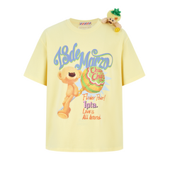 13DE MARZO Bear Graphic Lollipop Tee Yellow