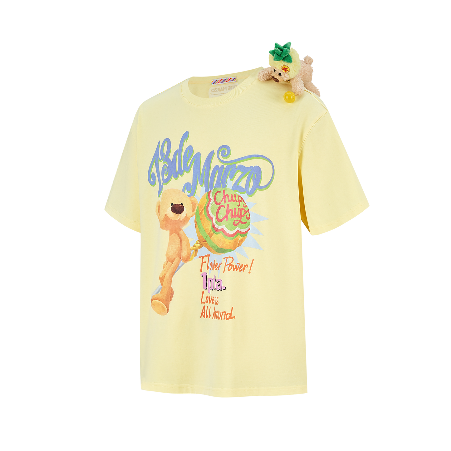 13DE MARZO Bear Graphic Lollipop Tee Yellow - 13DE MARZO