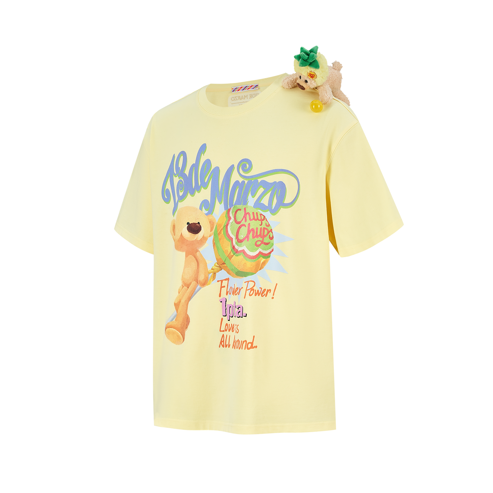 13DE MARZO Bear Graphic Lollipop Tee Yellow - 13DE MARZO