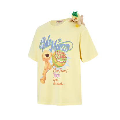 13DE MARZO Bear Graphic Lollipop Tee Yellow - 13DE MARZO