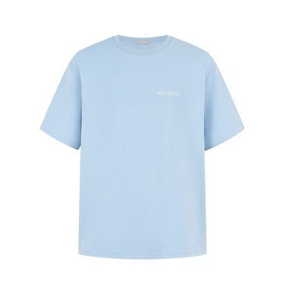 13DE MARZO Shimmer Logo Print Bear T-shirt Blue - 13DE MARZO
