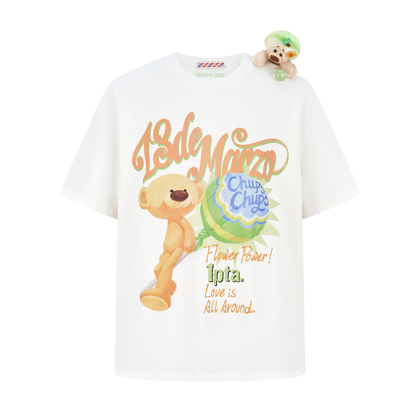 13DE MARZO Bear Graphic Lollipop Tee White - 13DE MARZO