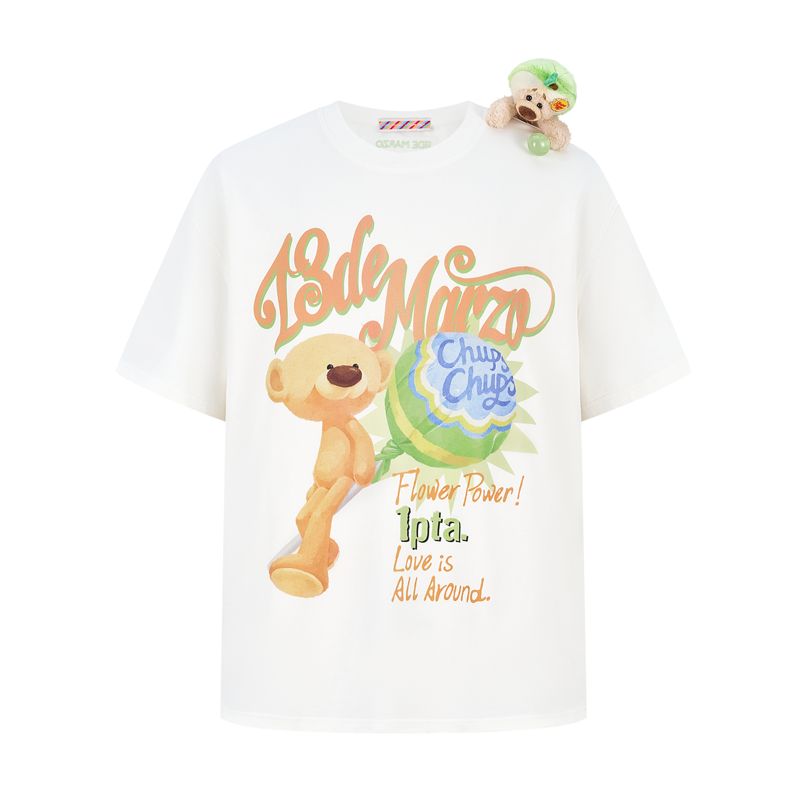 13DE MARZO Bear Graphic Lollipop Tee White - 13DE MARZO