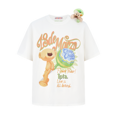 13DE MARZO Bear Graphic Lollipop Tee White