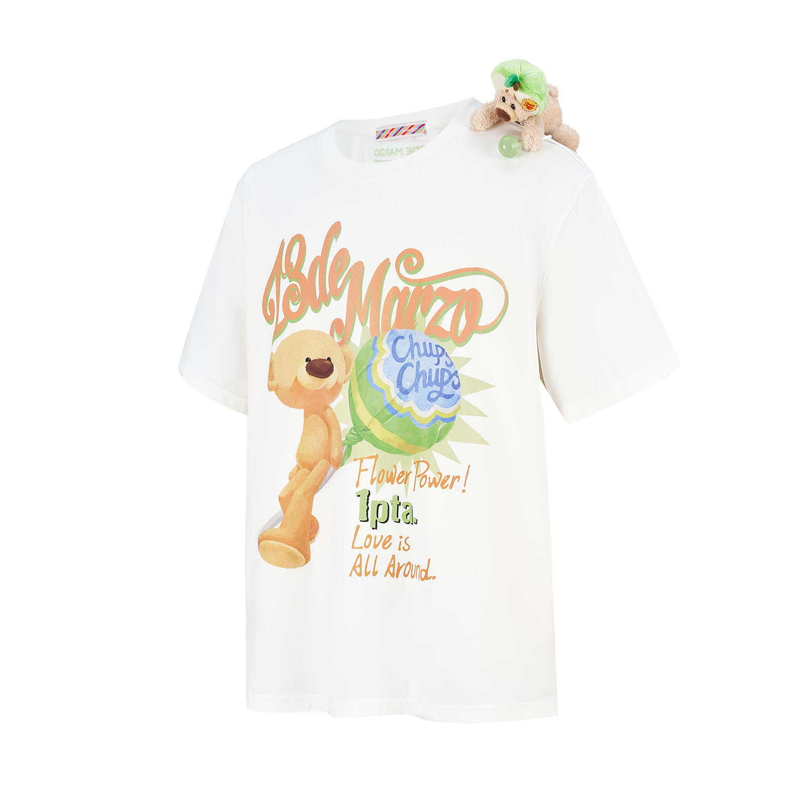 13DE MARZO Bear Graphic Lollipop Tee White - 13DE MARZO