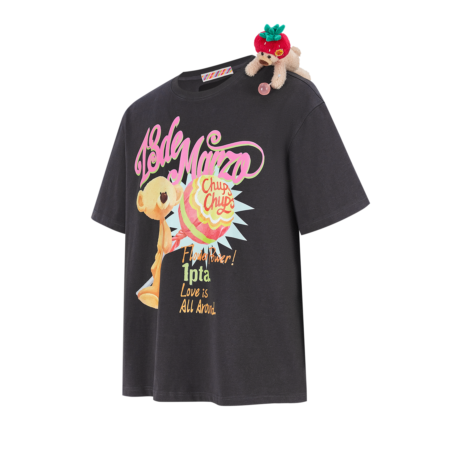 13DE MARZO Bear Graphic Lollipop Tee Dark Grey - 13DE MARZO