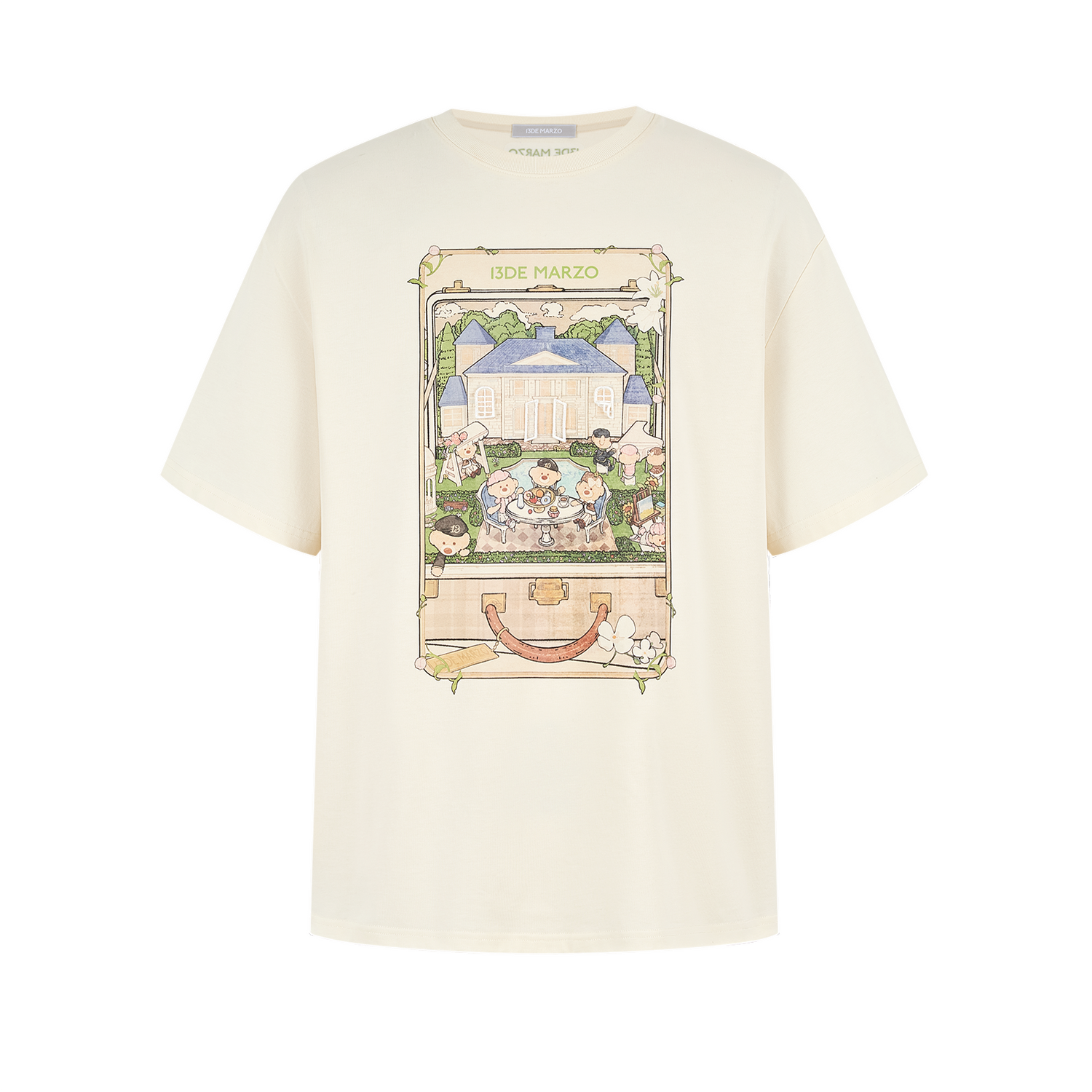 13DE MARZO Manor Party Illustration T-shirt - 13DE MARZO