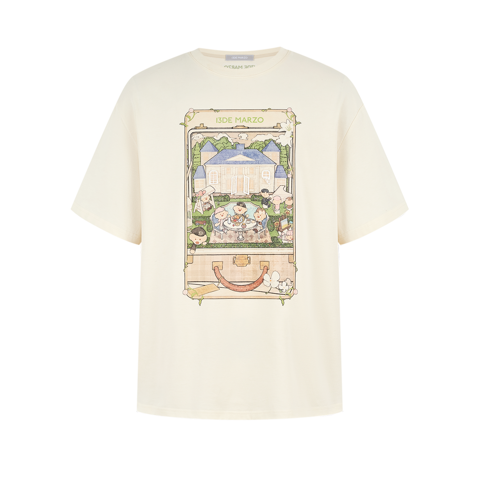 13DE MARZO Manor Party Illustration T-shirt - 13DE MARZO