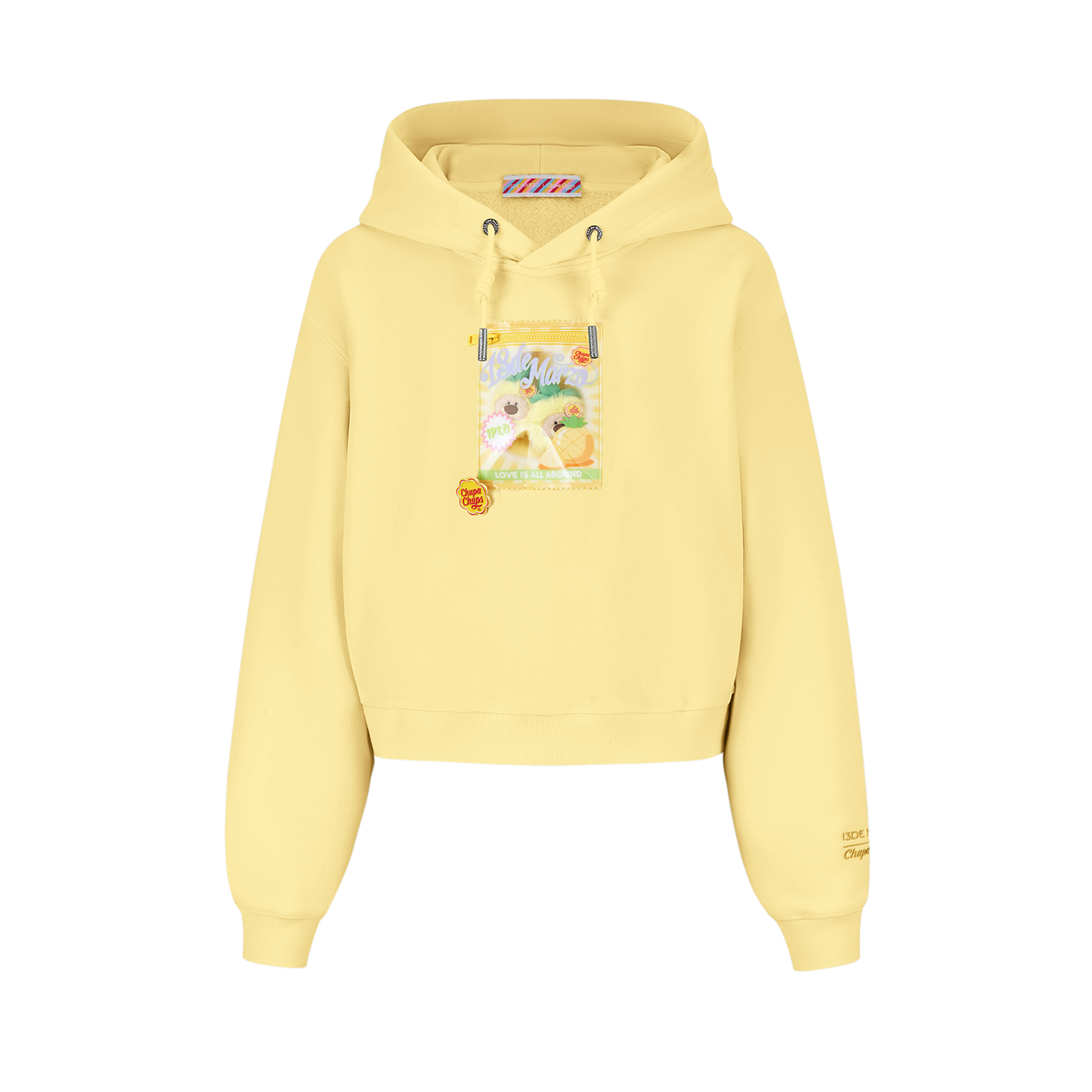 13DE MARZO Lollipop Wrapper Cropped Hoodie Yellow - 13DE MARZO
