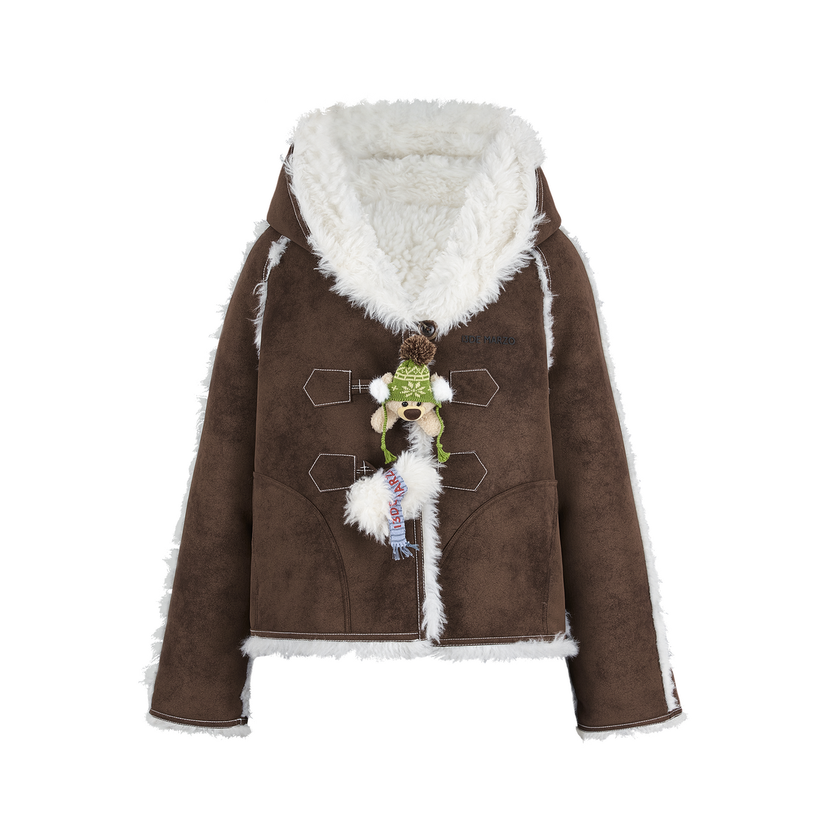 13DE MARZO Reversible Toggle Cropped Jacket Brown - 13DE MARZO