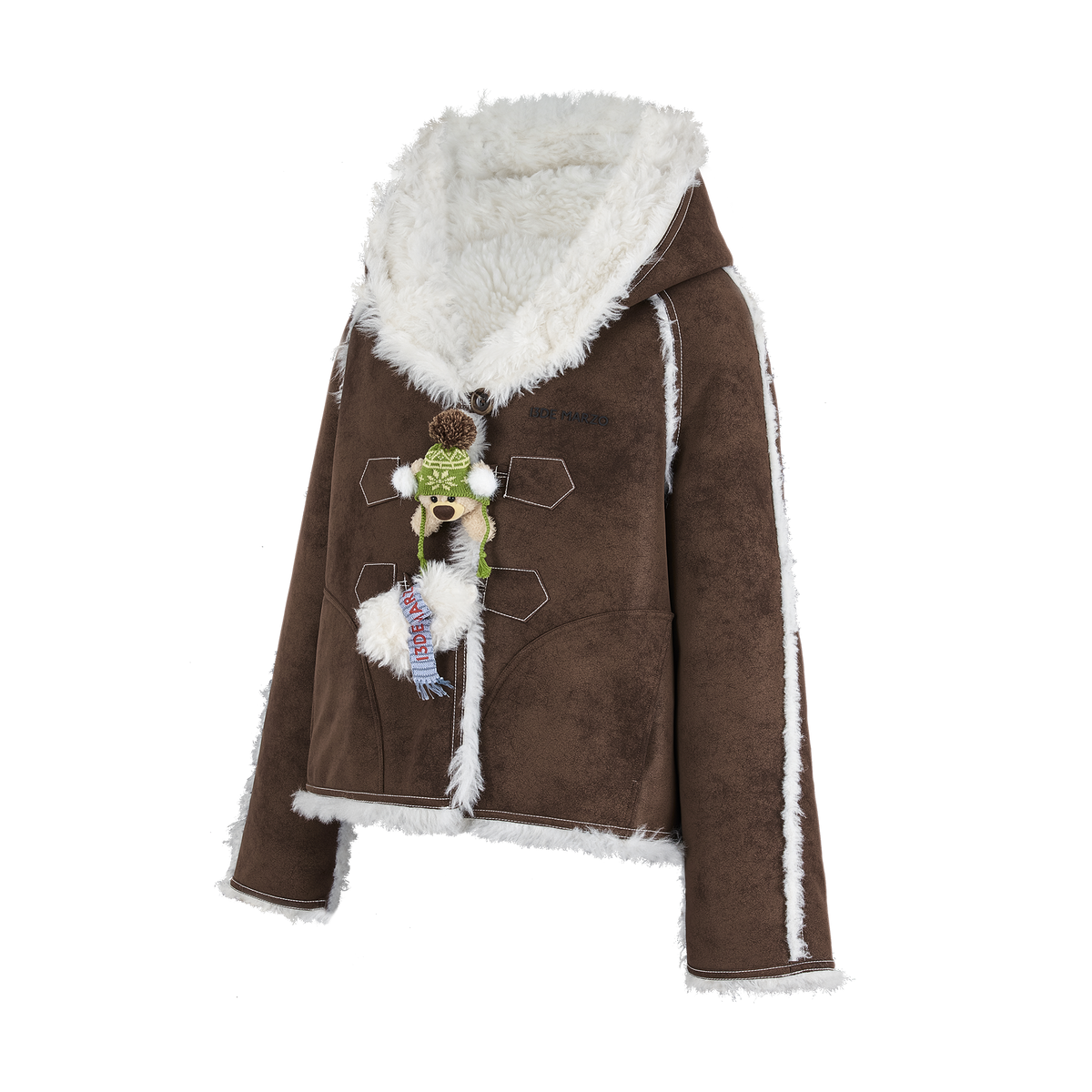 13DE MARZO Reversible Toggle Cropped Jacket Brown - 13DE MARZO