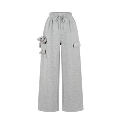 13DE MARZO Pocket Bear Wide-leg Sweatpants Grey