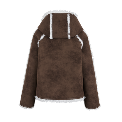 13DE MARZO Reversible Toggle Cropped Jacket Brown - 13DE MARZO