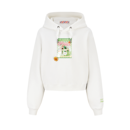 13DE MARZO Lollipop Wrapper Cropped Hoodie White - 13DE MARZO