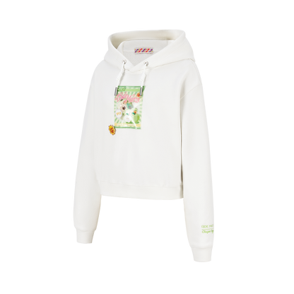 13DE MARZO Lollipop Wrapper Cropped Hoodie White - 13DE MARZO