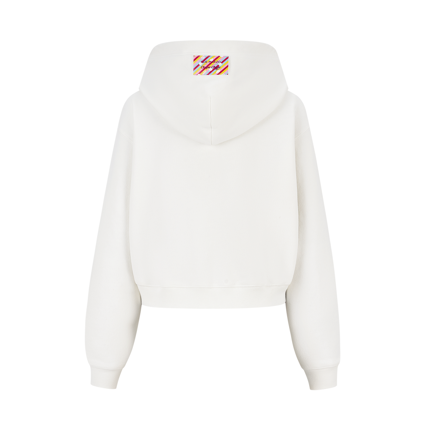 13DE MARZO Lollipop Wrapper Cropped Hoodie White - 13DE MARZO