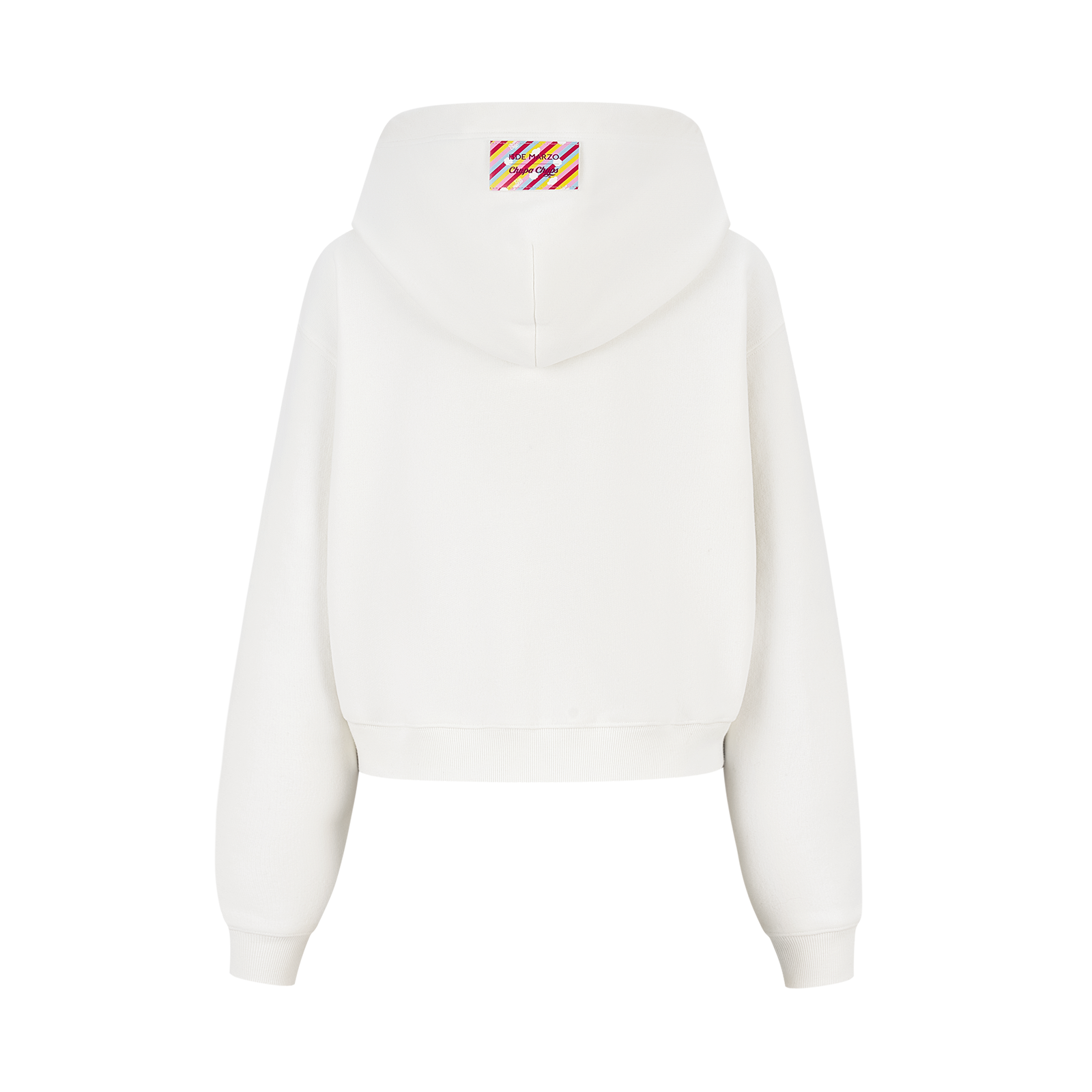 13DE MARZO Lollipop Wrapper Cropped Hoodie White - 13DE MARZO