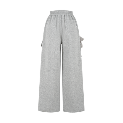 13DE MARZO Pocket Bear Wide-leg Sweatpants Grey - 13DE MARZO