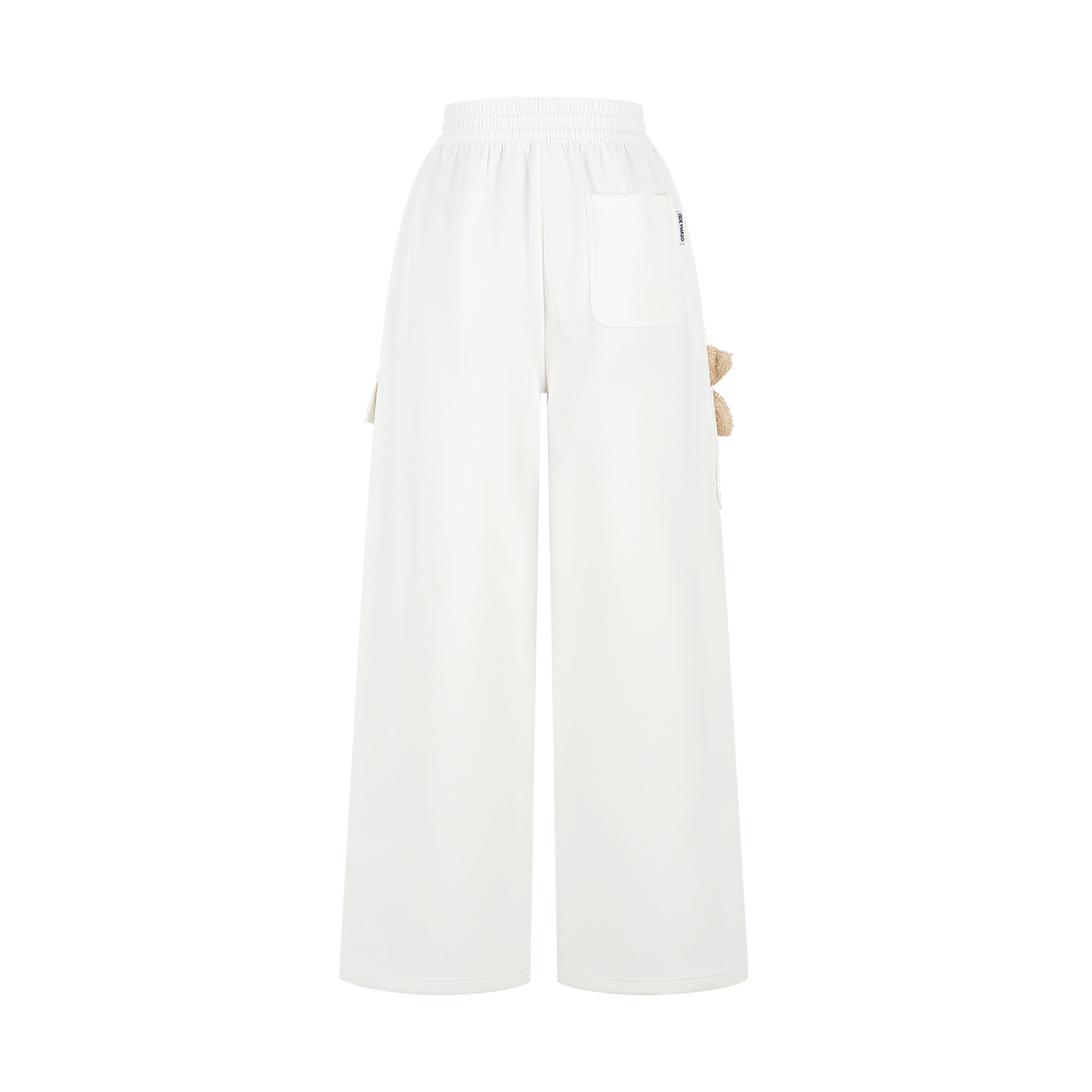 13DE MARZO Pocket Bear Wide-leg Sweatpants White - 13DE MARZO