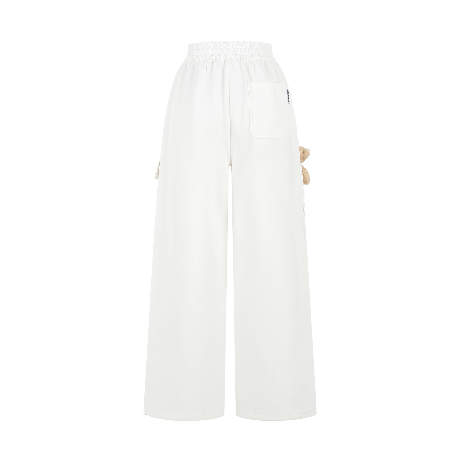 13DE MARZO Pocket Bear Wide-leg Sweatpants White - 13DE MARZO