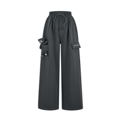 13DE MARZO Pocket Bear Wide-leg Sweatpants Dark Grey