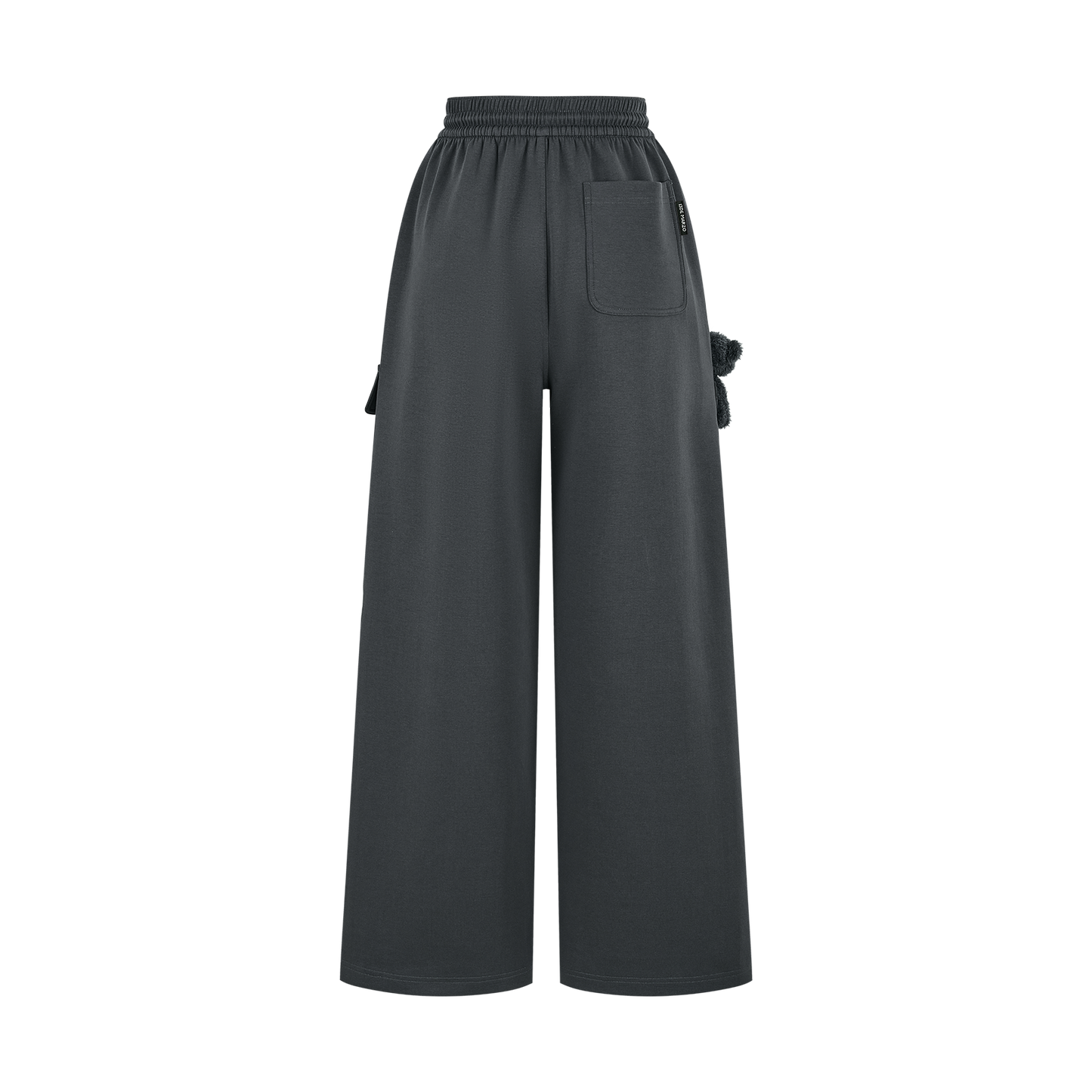 13DE MARZO Pocket Bear Wide-leg Sweatpants Dark Grey - 13DE MARZO