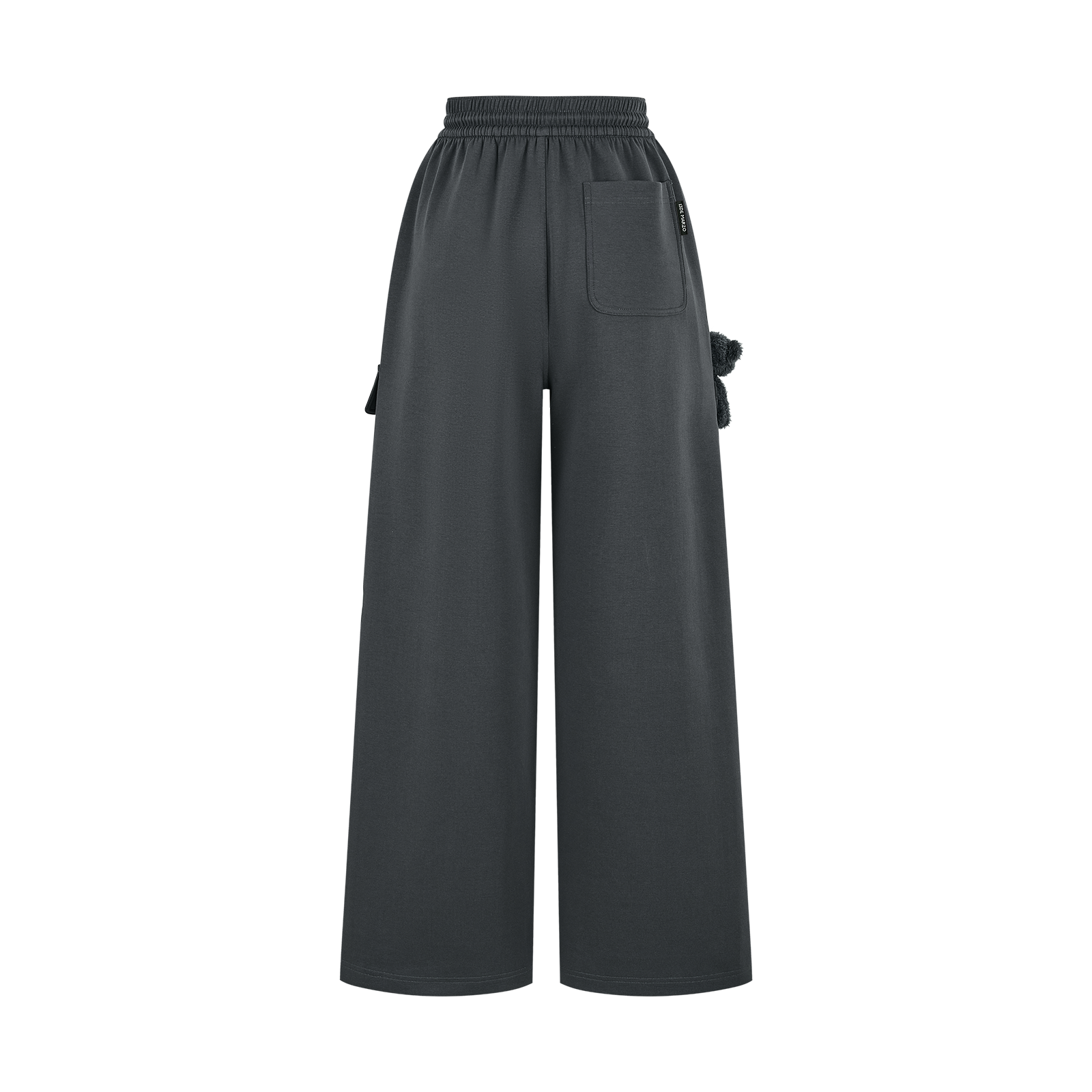 13DE MARZO Pocket Bear Wide-leg Sweatpants Dark Grey - 13DE MARZO