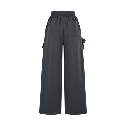 13DE MARZO Pocket Bear Wide-leg Sweatpants Dark Grey - 13DE MARZO