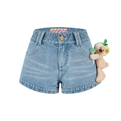 13DE MARZO Lollipop V-Waist Slim-Fit Shorts Blue