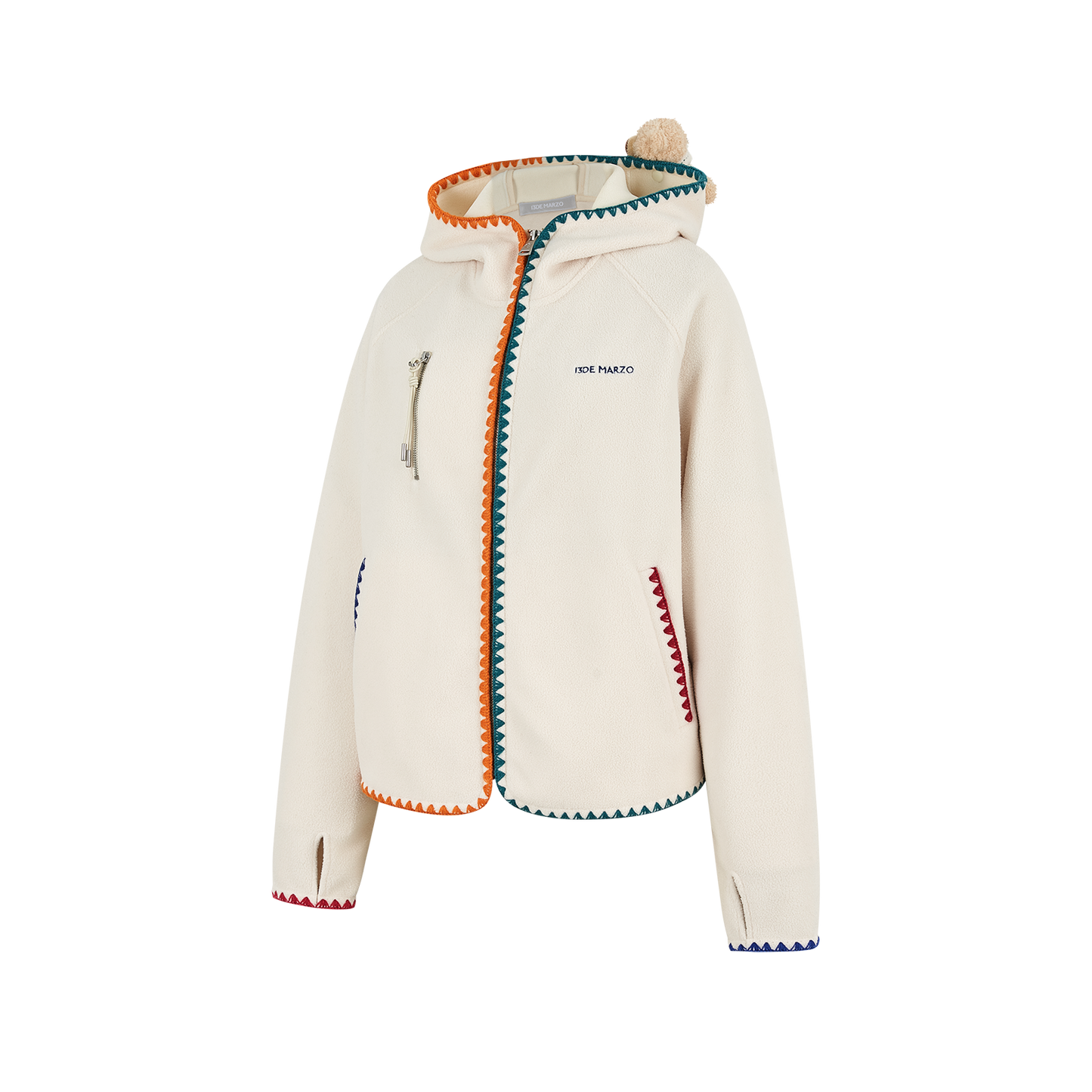 13DE MARZO Marzo Valley Fleece Jacket White