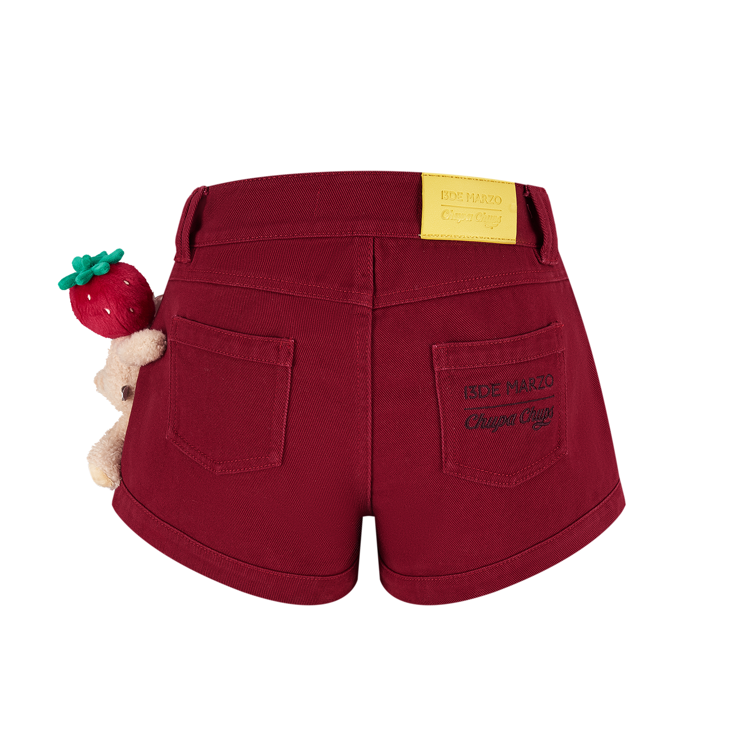 13DE MARZO Lollipop V-Waist Slim-Fit Shorts Red - 13DE MARZO