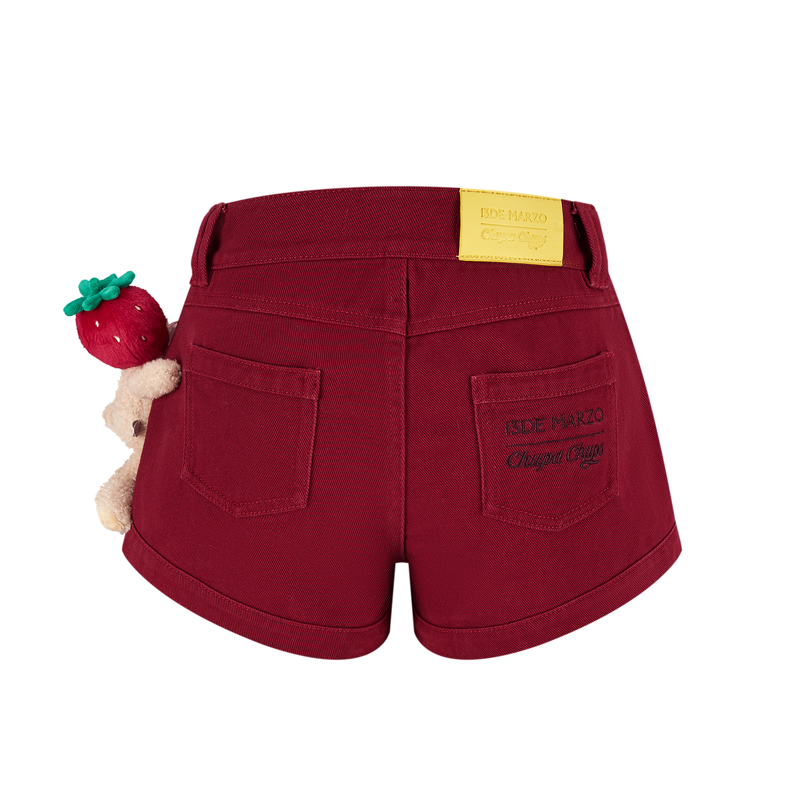13DE MARZO Lollipop V-Waist Slim-Fit Shorts Red - 13DE MARZO