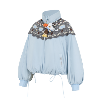 13DE MARZO Marzo Valley Bear Bud Down Jacket Blue