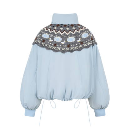 13DE MARZO Marzo Valley Bear Bud Down Jacket Blue