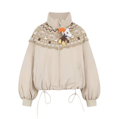 13DE MARZO Marzo Valley Bear Bud Down Jacket Khaki