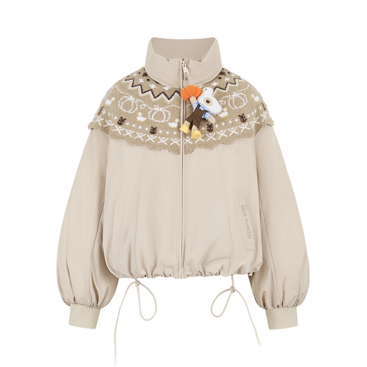 13DE MARZO Marzo Valley Bear Bud Down Jacket Khaki